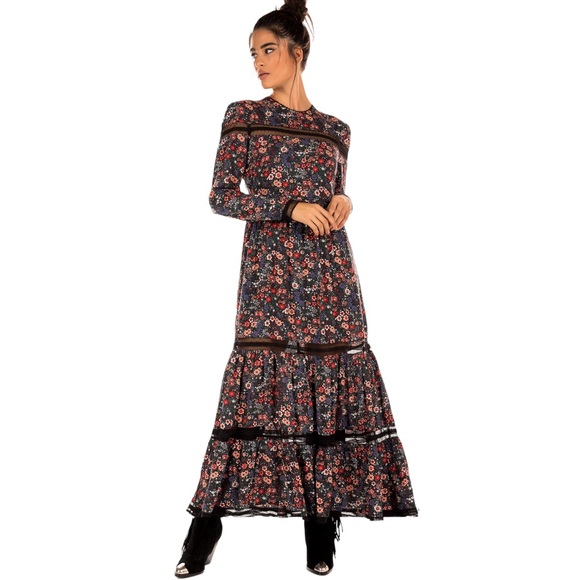 Superdry Dresses & Skirts - Superdry Skylar Floral Maxi Dress with Lace Details